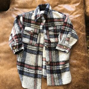 Girls plaid sweater jacket